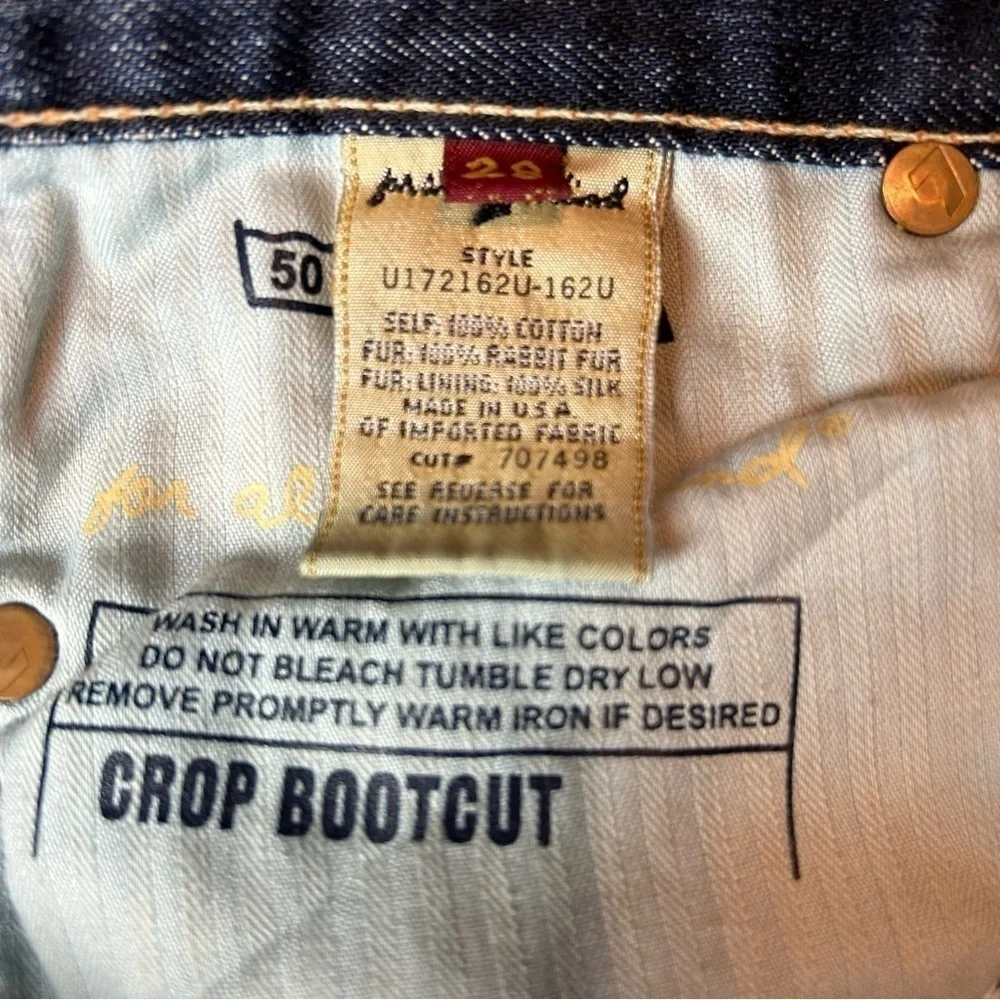 7 For All Mankind Cropped Boot Cut Factory Distressed Jeans  Sz.28